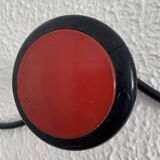 Vintage 1960 red and black coat rack with 3 wall hooks - 45 x 7 cm