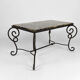 Table basse en fer forgé patiné et marbre, circa 1940