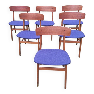 Mid century set of 6 teak dining chairs by Farstrup, Denmark 1960s