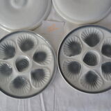 6 Plates oysters mills wolves 430112 shade of gray faience L1