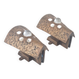 Set of Brutalist wall lamps in bronze, 1960s