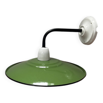 Green enamelled sheet metal wall light