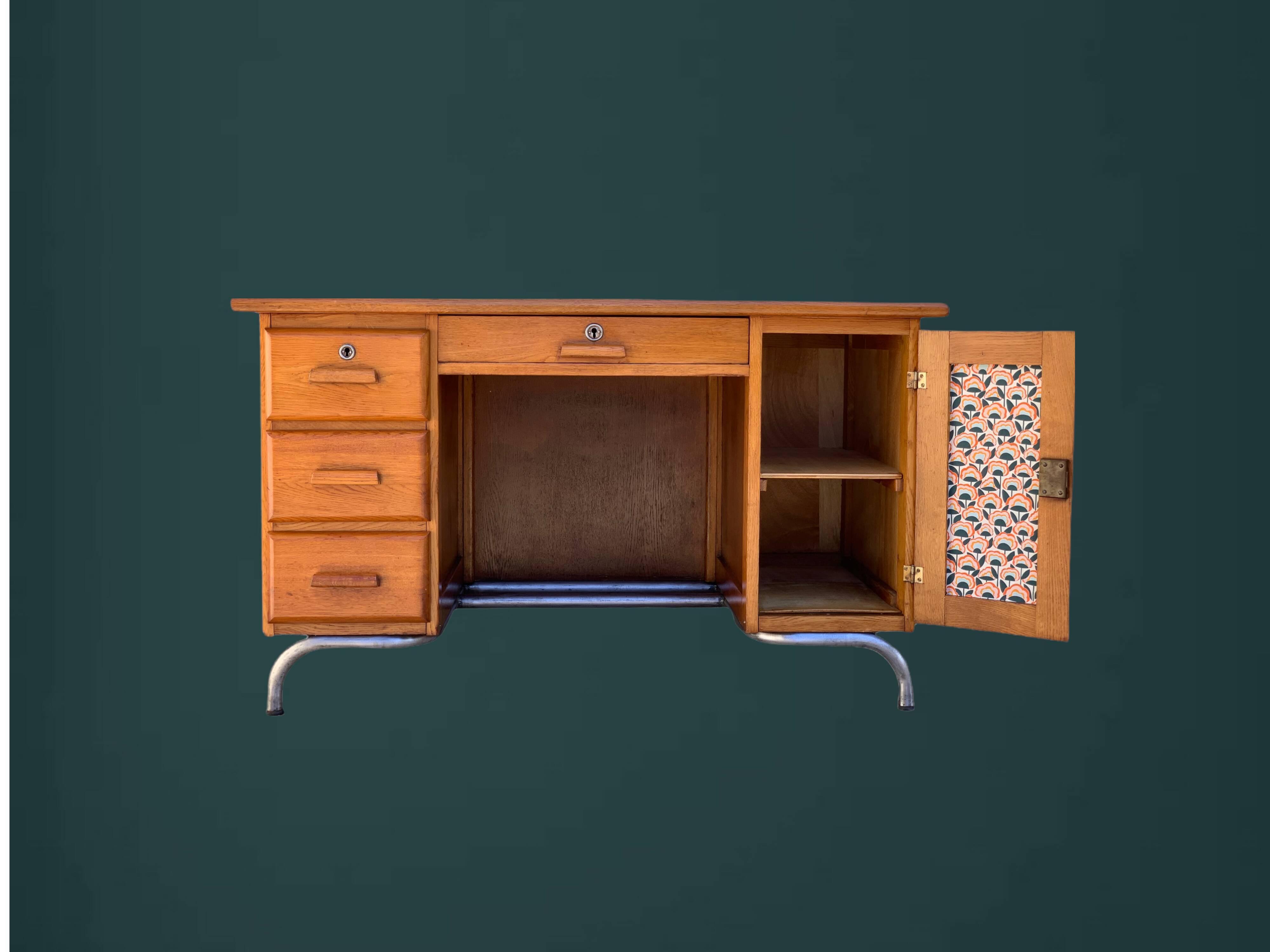 Office schoolmaster 1950 solid oak
