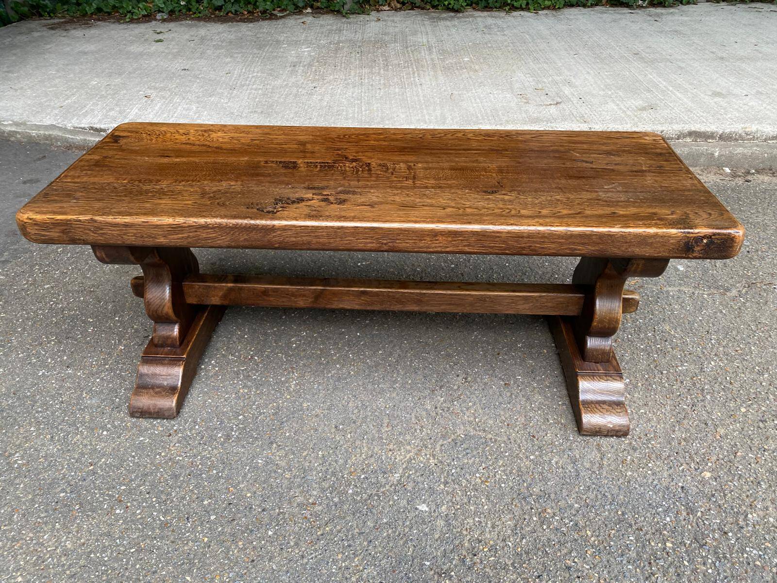 19th century solid oak farmhouse or monastery coffee table