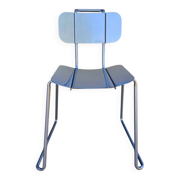 Chaises modernes italiennes en aluminium par Tanzi, 1980
