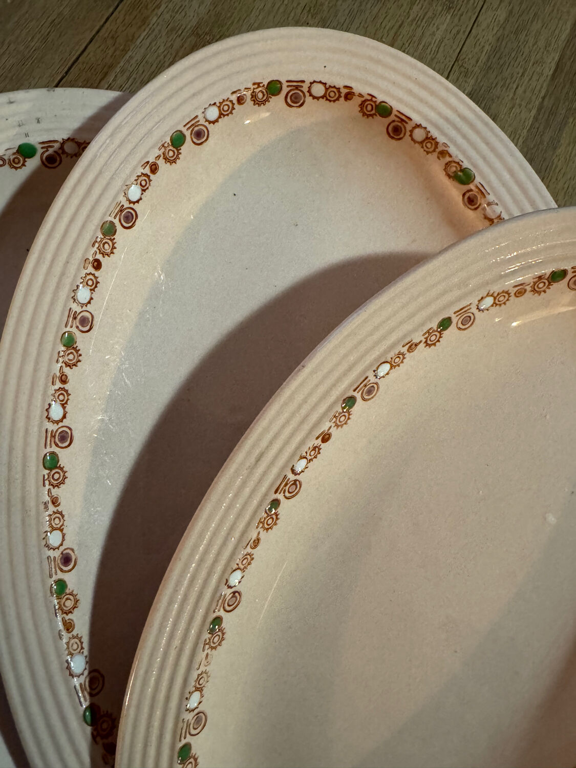 Trio de plats ovales Longwy – modèle Betty.