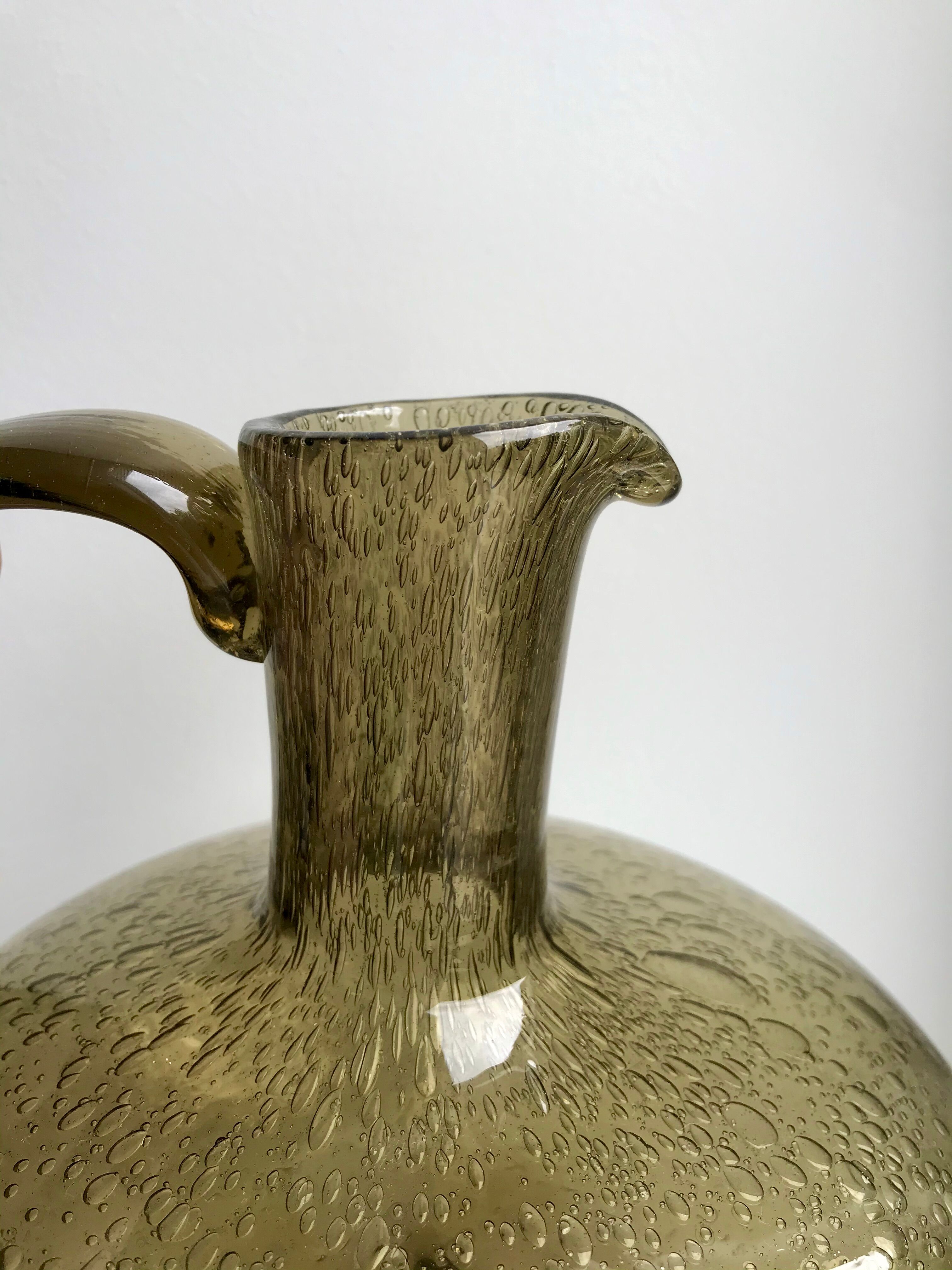 Glass decanter Biot 60s 70s