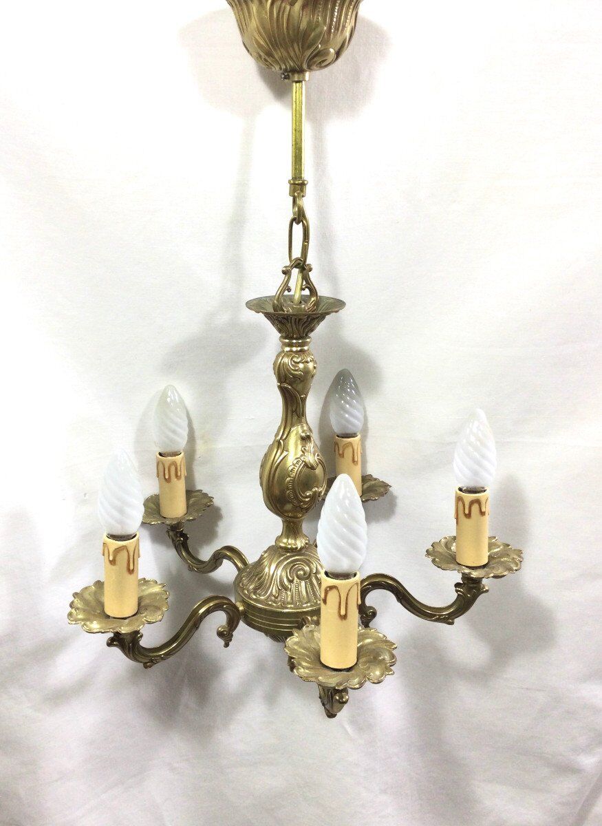 Chandelier 5 lights in bronze