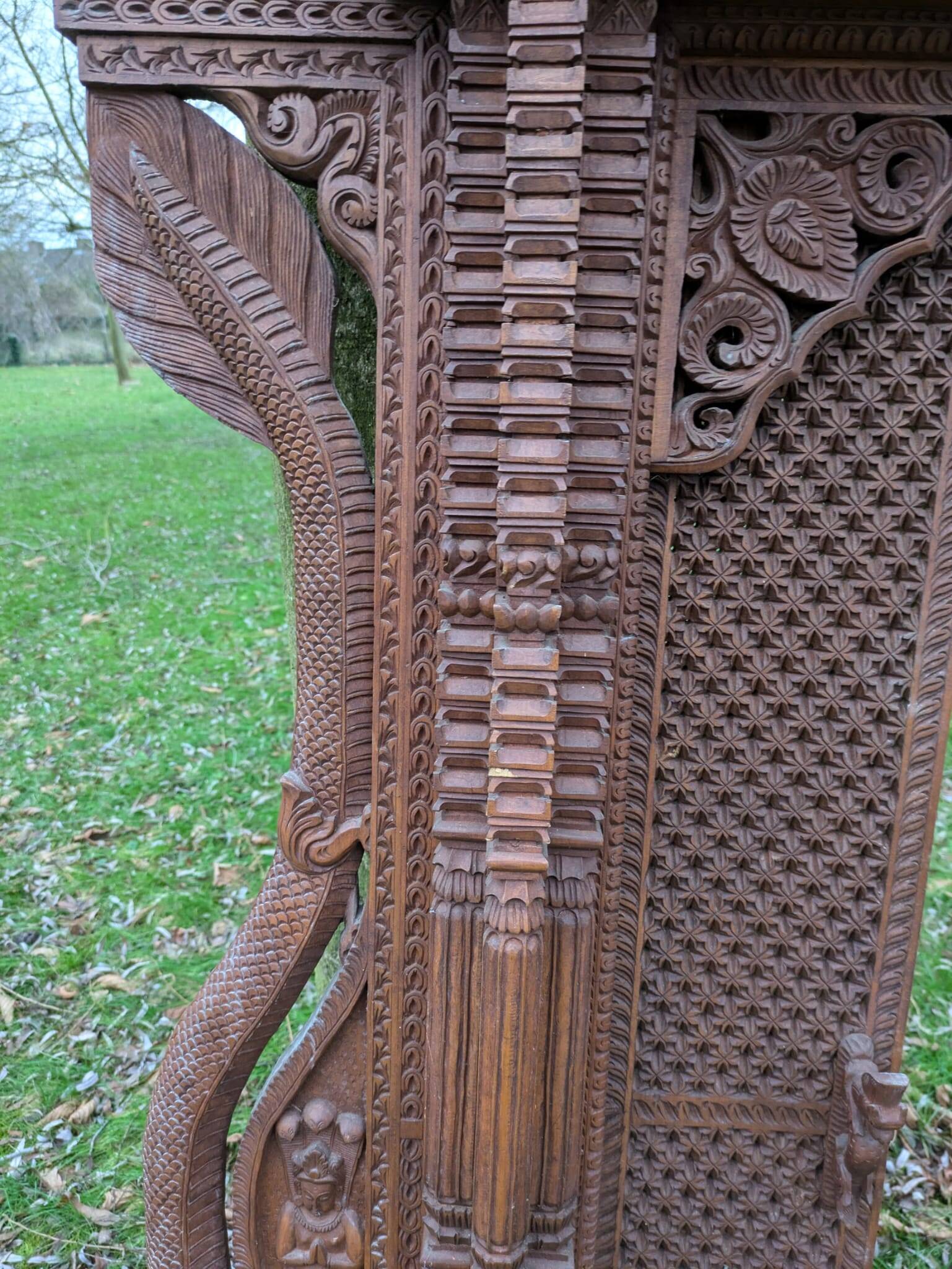 Vintage Wooden Newari Window From Nepal
