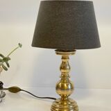 Chic solid brass and vintage fabric lamp