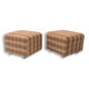 Eastern bloc upholstered pouffe, 1980´s, Czechoslovakia