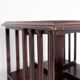 Table d'appoint en bois dur et bibliothèque tournante Vintage Sheraton Revival