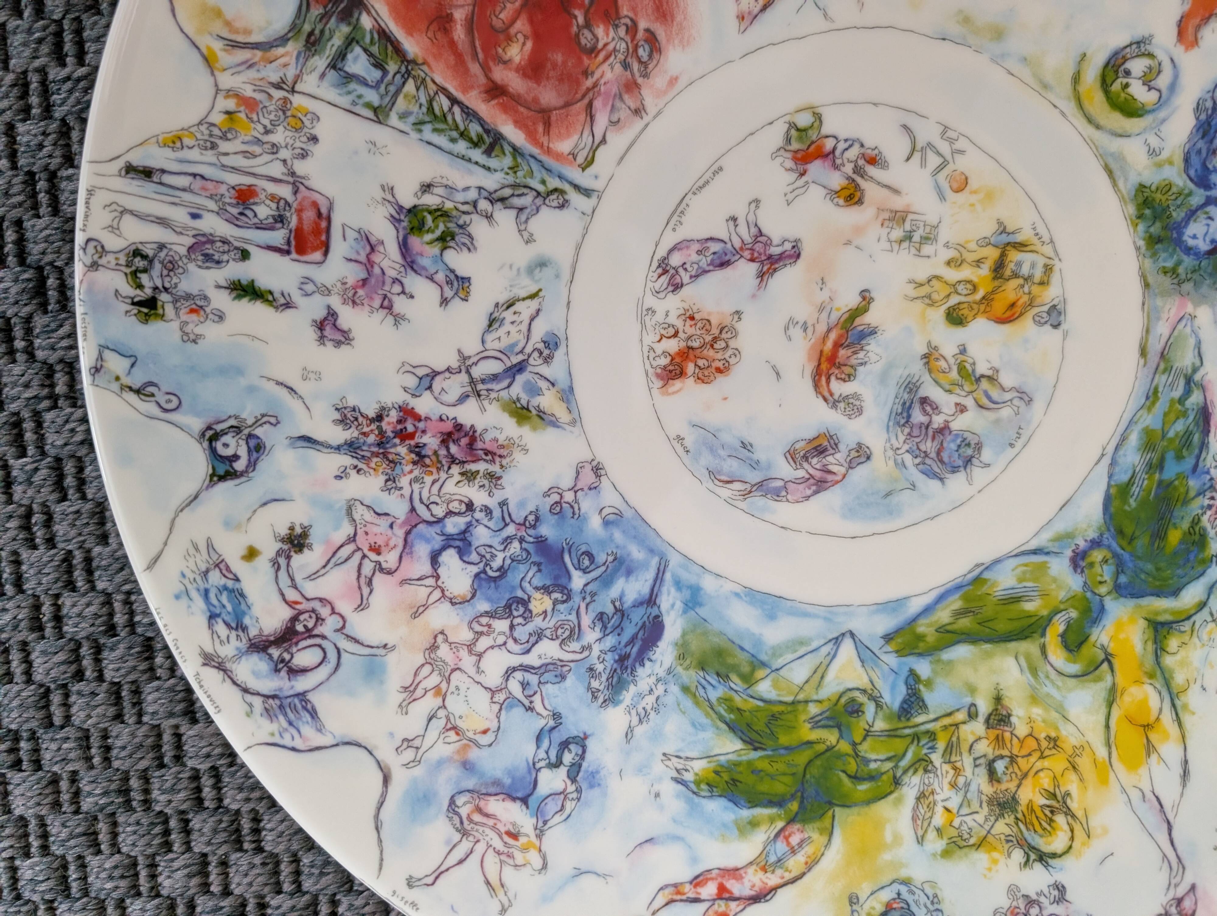 Bernardaud Marc Chagall Opéra Garnier Limoges Porcelain Coupe Plate, 36 cm