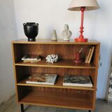 Shelf, vintage walnut veneer bookcase