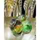 Contemporary Lively Transparent and Gold Floral Chandelier in Murano Glass