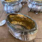 Set of 4 antique silver salt cellars