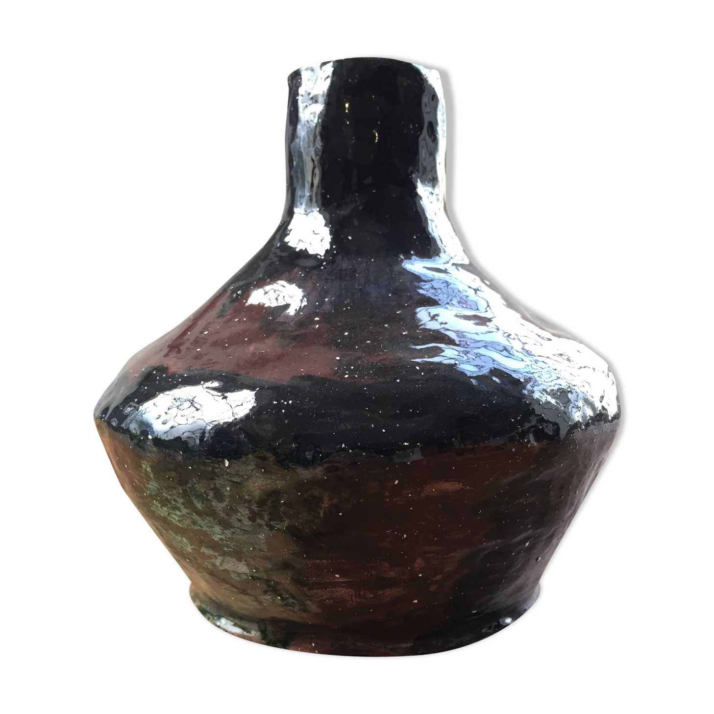 Handcrafted glazed terracotta vase