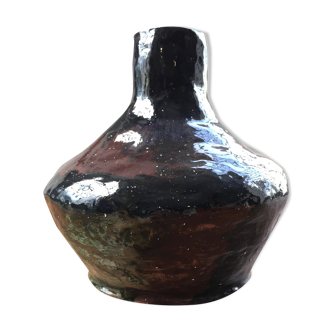 Vase en terre cuite émaillée artisanal