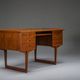 Mid-century Danish freestanding teak desk with raised lip edge, 1960s