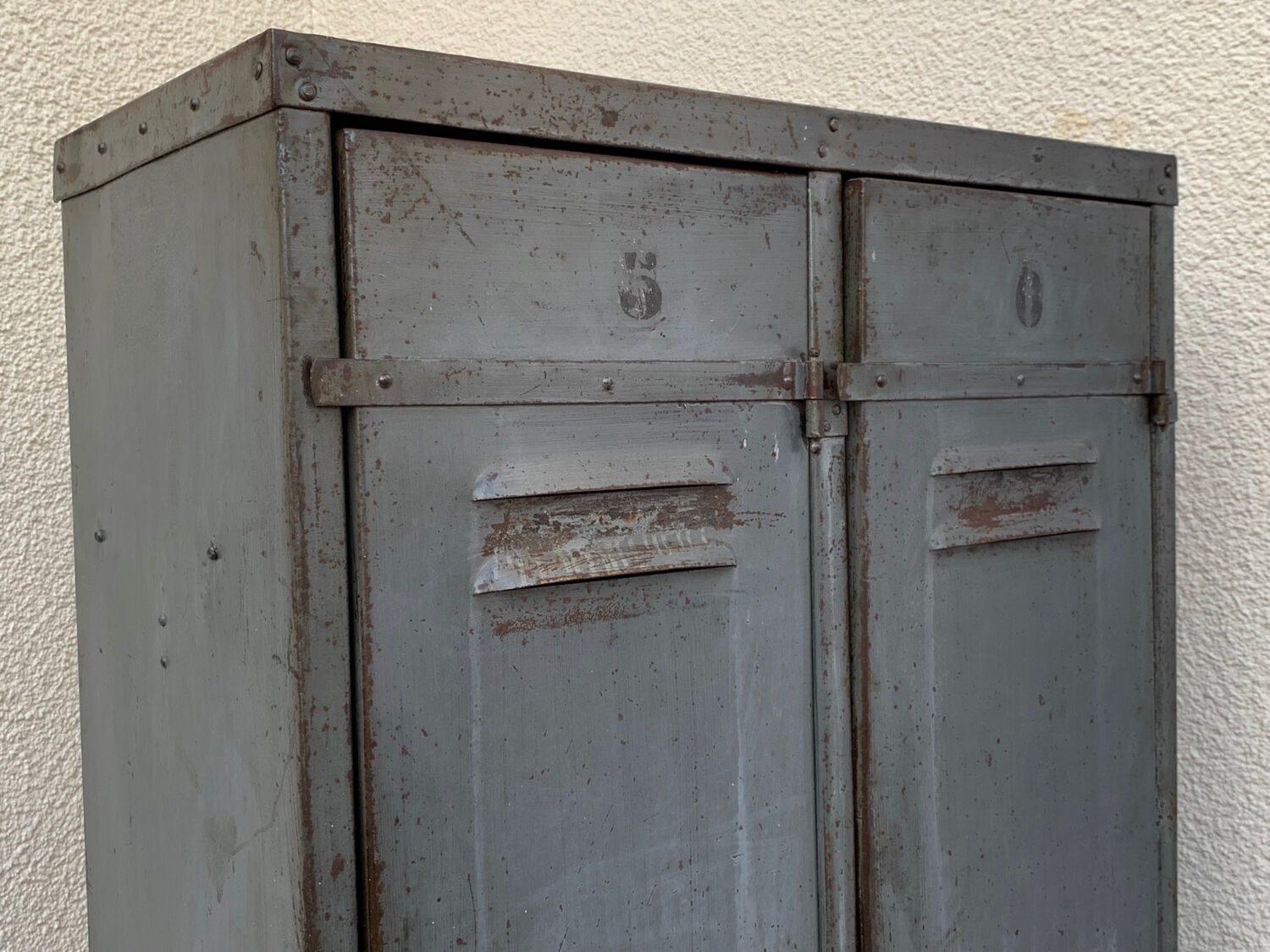 1940s industrial workshop locker room