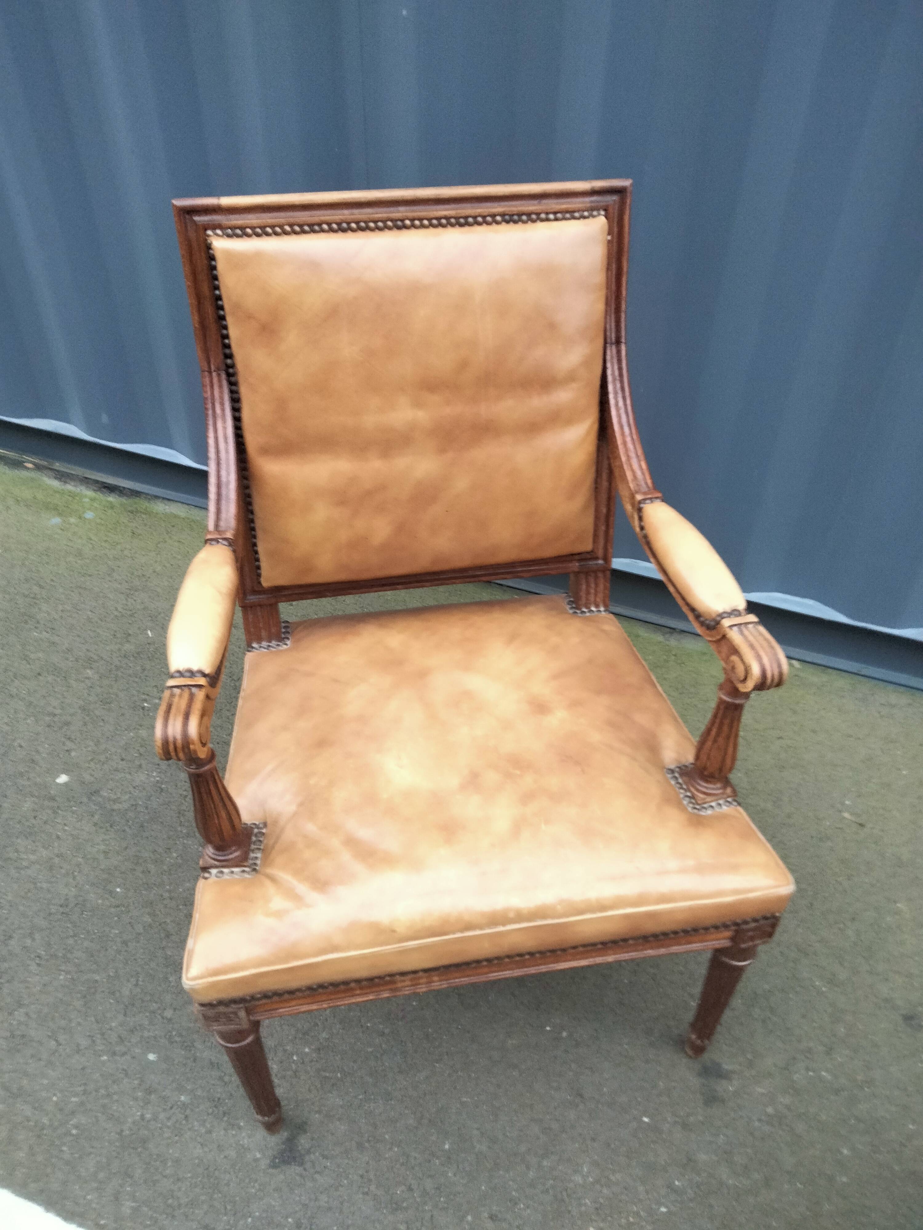 Paire de fauteuils anciens style Louis XVl