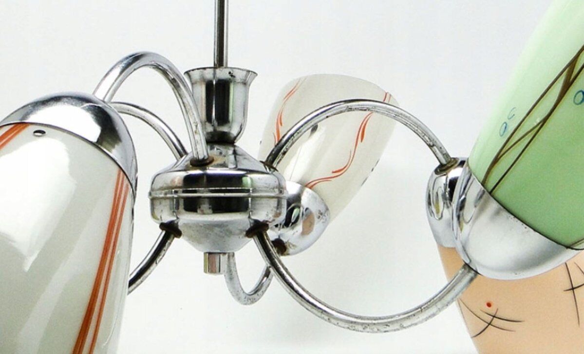 Mid-century chandelier from Polam, Poland, 1960s
