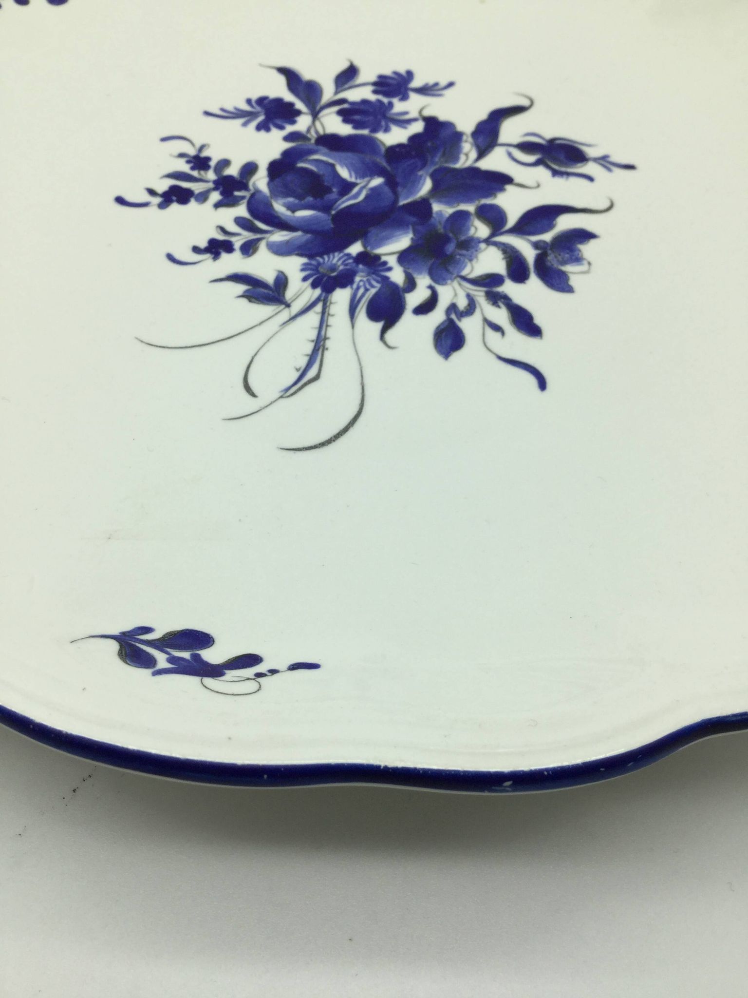 Large blue fire plate 28 cm, Lunéville tradition