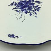 Large blue fire plate 28 cm, Lunéville tradition