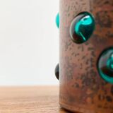 Drinking glasses in green glass and copper in mid-century style by Nanny Still, 1960s, set of 5.