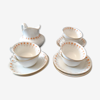 Tea service 6 cups old Paris very thin