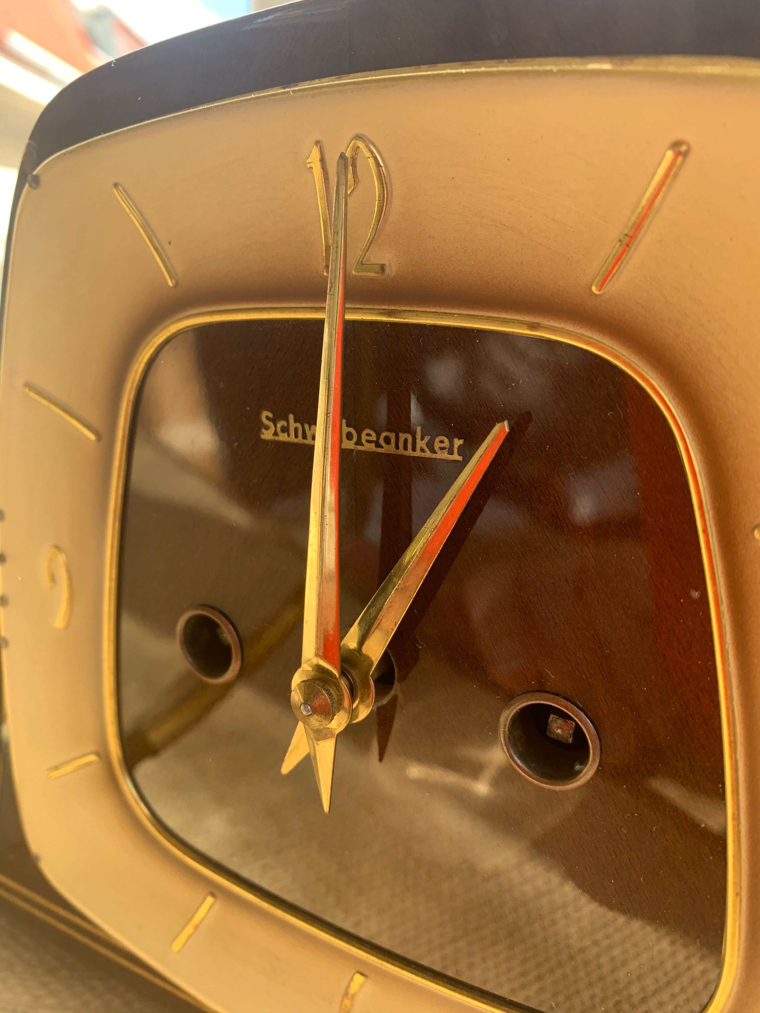 Art Deco Style Mantel Clock Schwebeanker,  Germany 1960s
