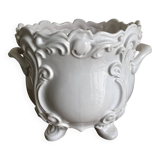 Moustiers Lallier white earthenware floor planter D30cm