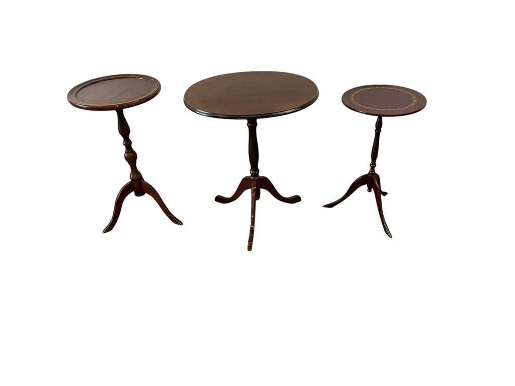 Table d'appoint ronde vintage en bois / guéridon / support