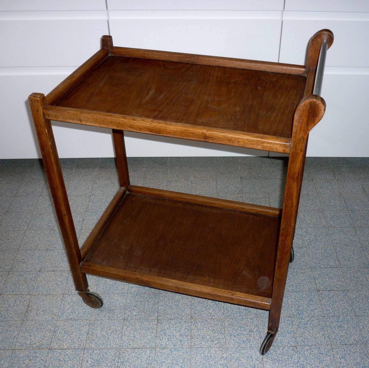 Wooden trolley on wheels 1960