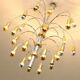 Post-modern chandelier with 24 lights in chrome and gold metal, Germany, 1970.
