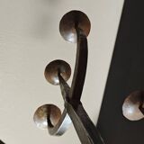 Large Brutalist Wrought Metal Candlestick - Early 20th Century