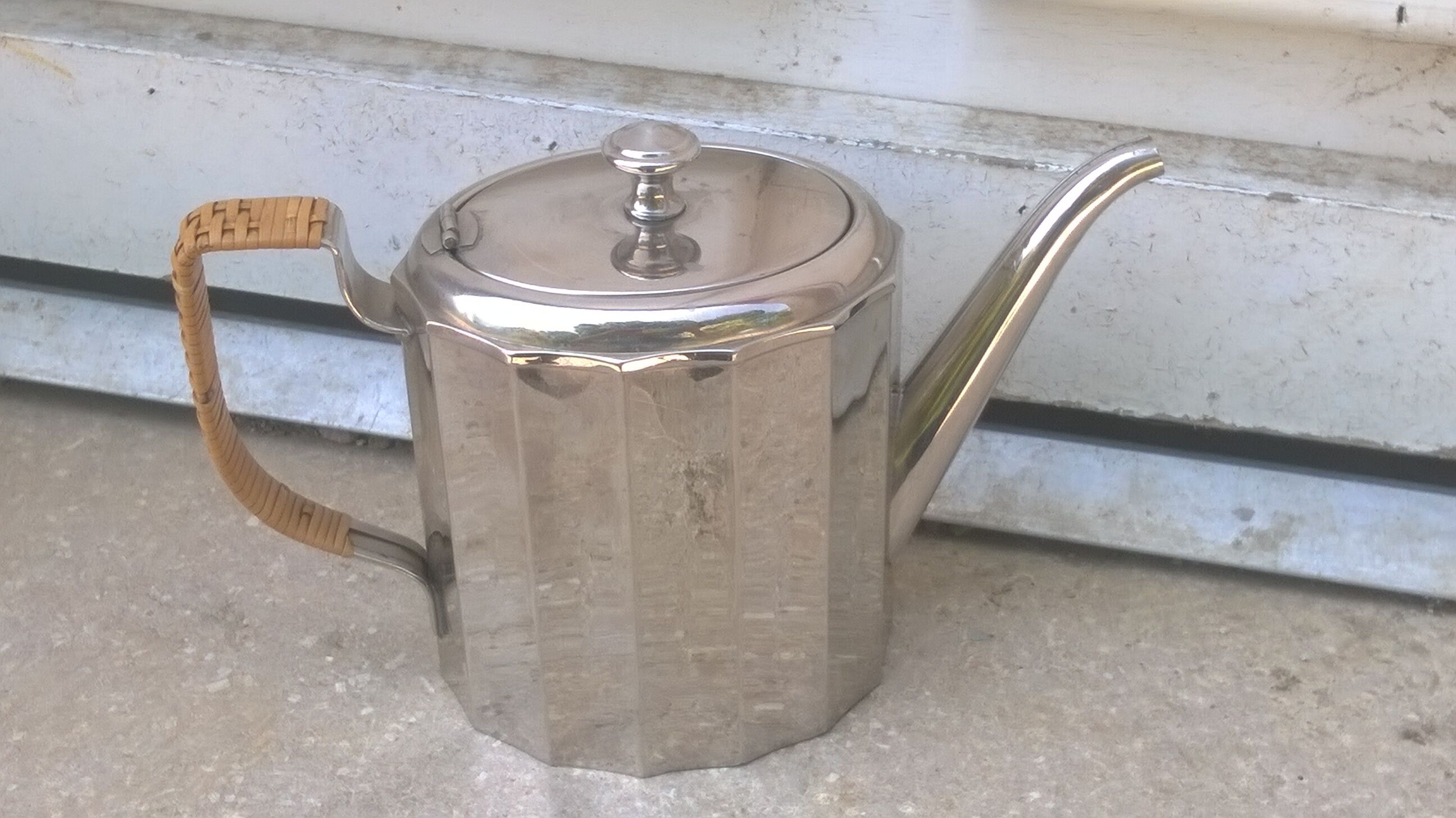 Silver metal teapot WMF year 1960