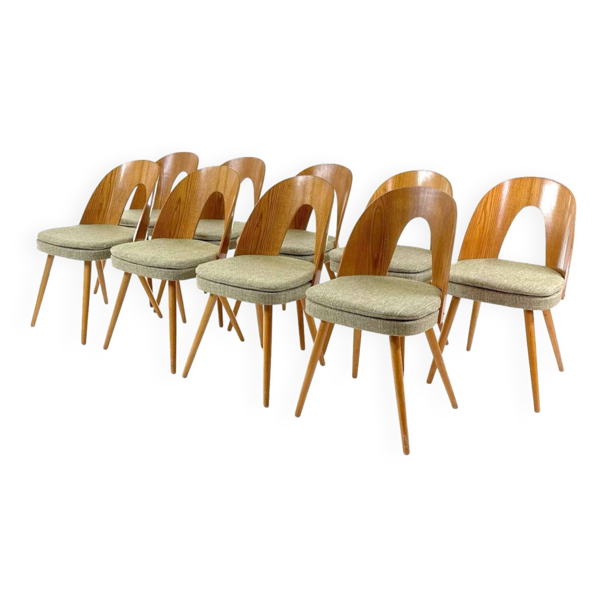 9 vintage designer dining chairs by Antonín Šuman for Tatra
