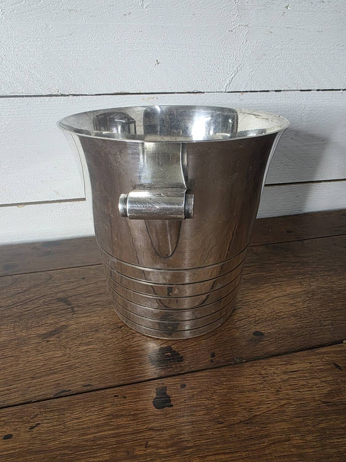 Seau a champagne art déco en métal argenté