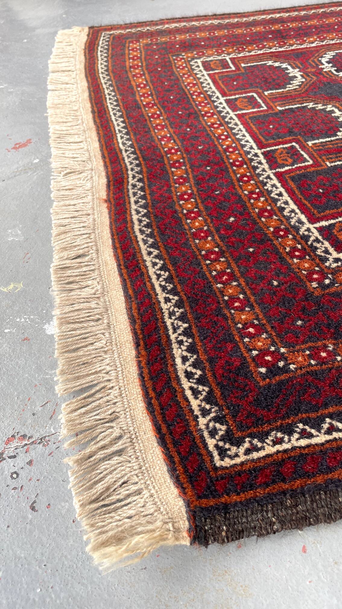 Artisanal orient rug pure vintage wool - 102cm x 204cm