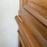 Old XL Napoleonic oak glass bookcase, 19th century