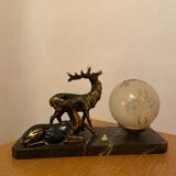 Art Deco lamp doe and opaline