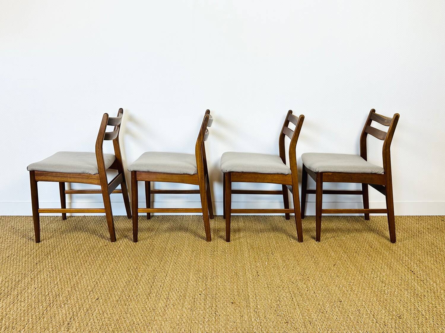 4 Scandinavian teak chairs 1960