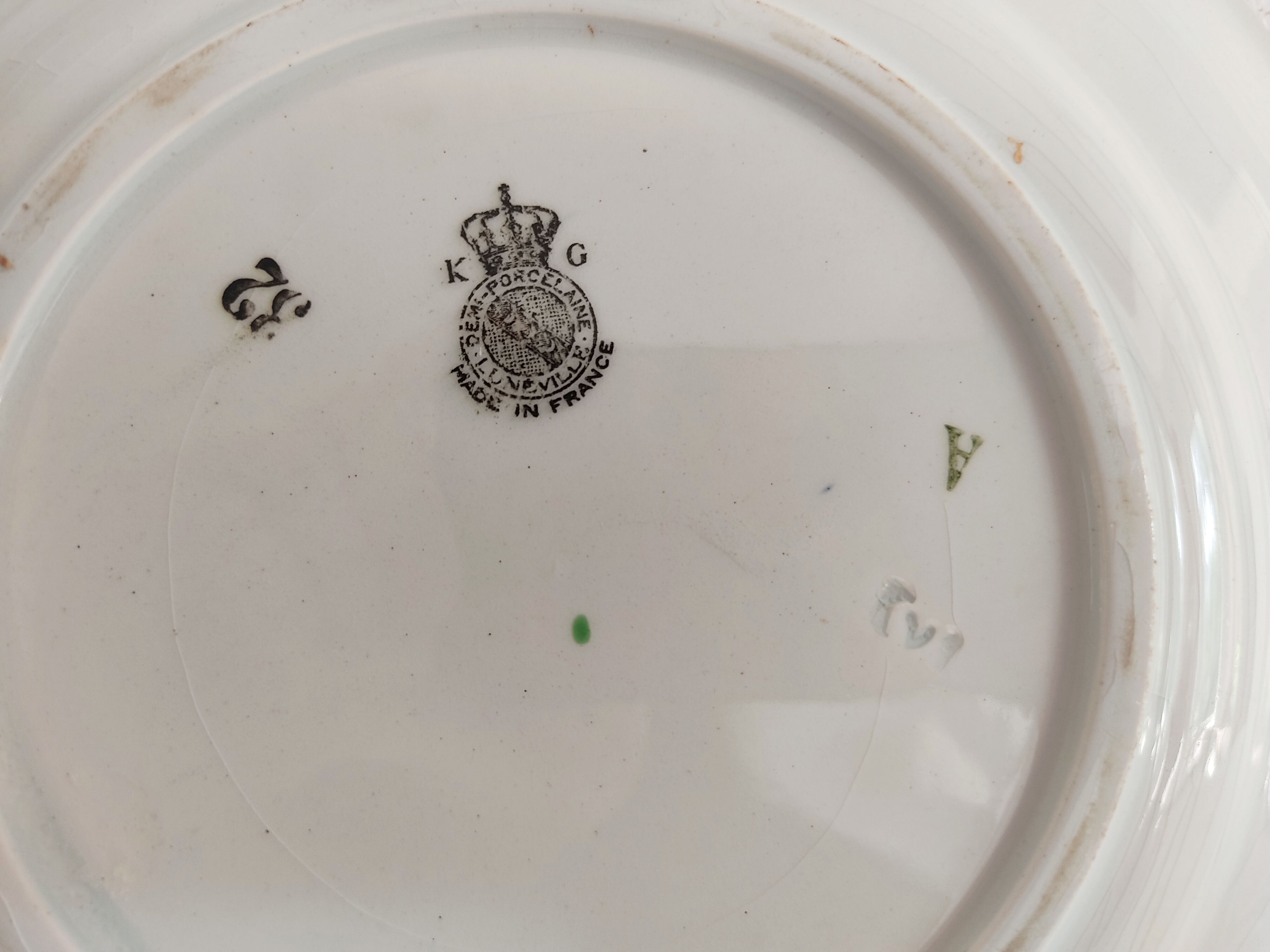 Plate Lunéville hand painted flowers