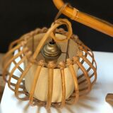 Vintage rattan wall lamps 60s, sold by 2