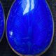 Cuillères à café fin XIX siècle ARGENT MASSIF 995 3 poinçons + émail BLEU ROI origine ANGLAISE
