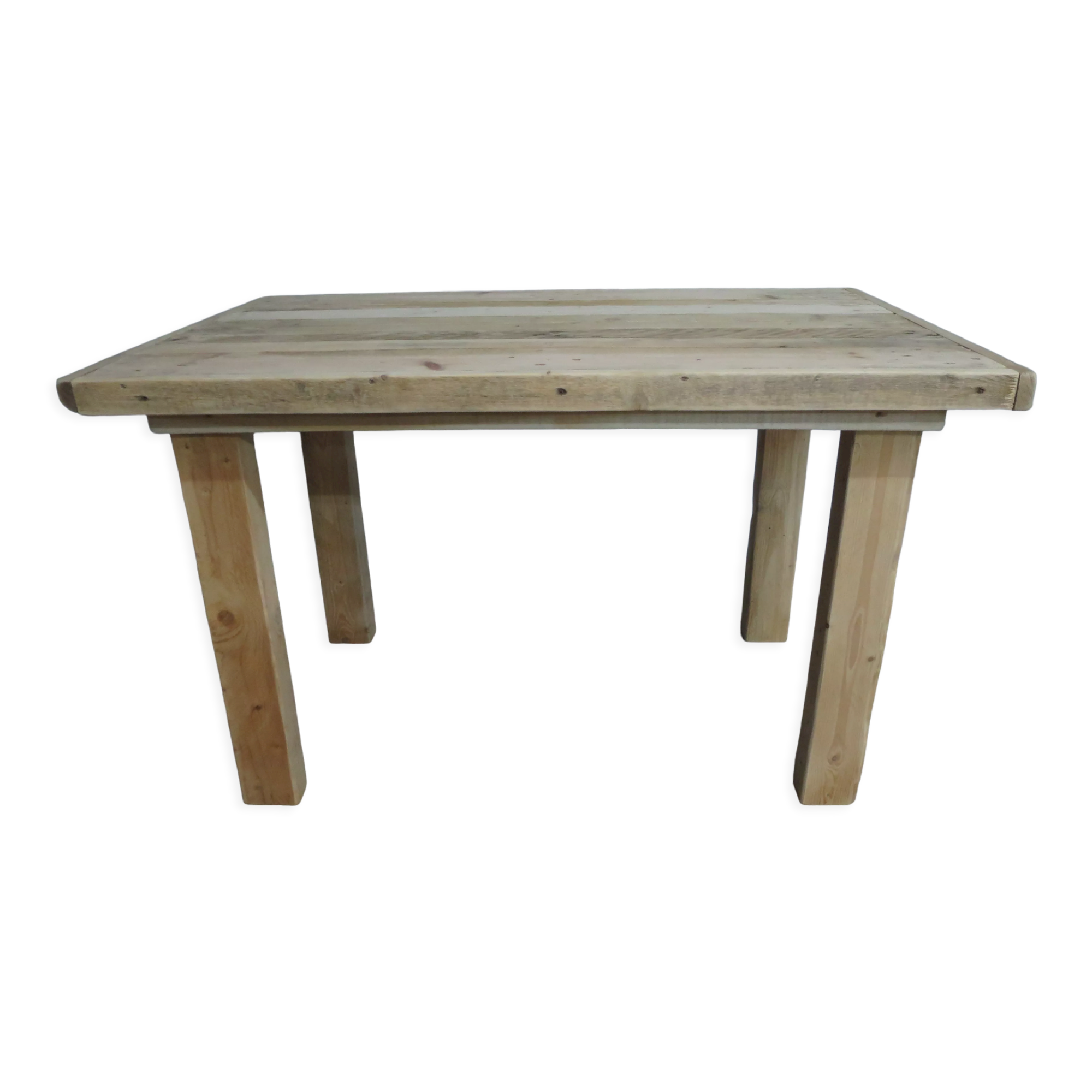 Raw farmhouse table in solid wood