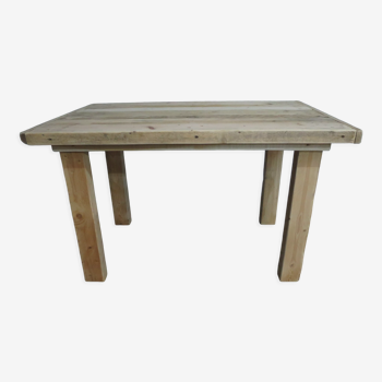 Raw farmhouse table in solid wood