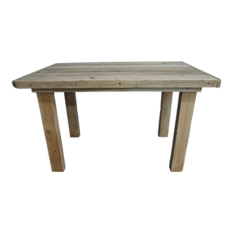 Raw farmhouse table in solid wood