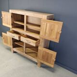 Armoire rustique en chêne massif, années 1970